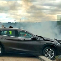 Colisión tráiler/coche en la autovía A5 (Badajoz)