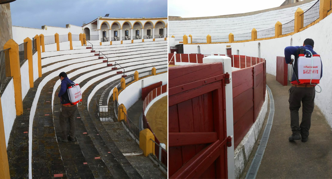 Desinfectada la plaza de toros de Barcarrota y autorizado el festejo para este sábado