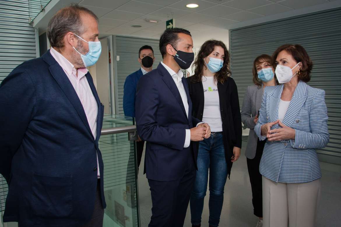 Carmen Calvo visita las instalaciones del Parque Científico y Tecnológico de Extremadura