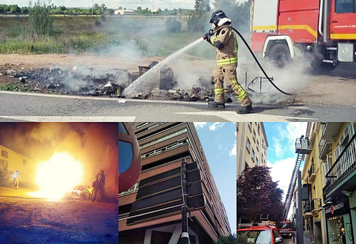 Los bomberos de Badajoz trabajando bajo mínimos