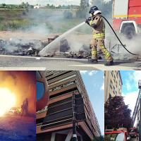 Los bomberos de Badajoz trabajando bajo mínimos