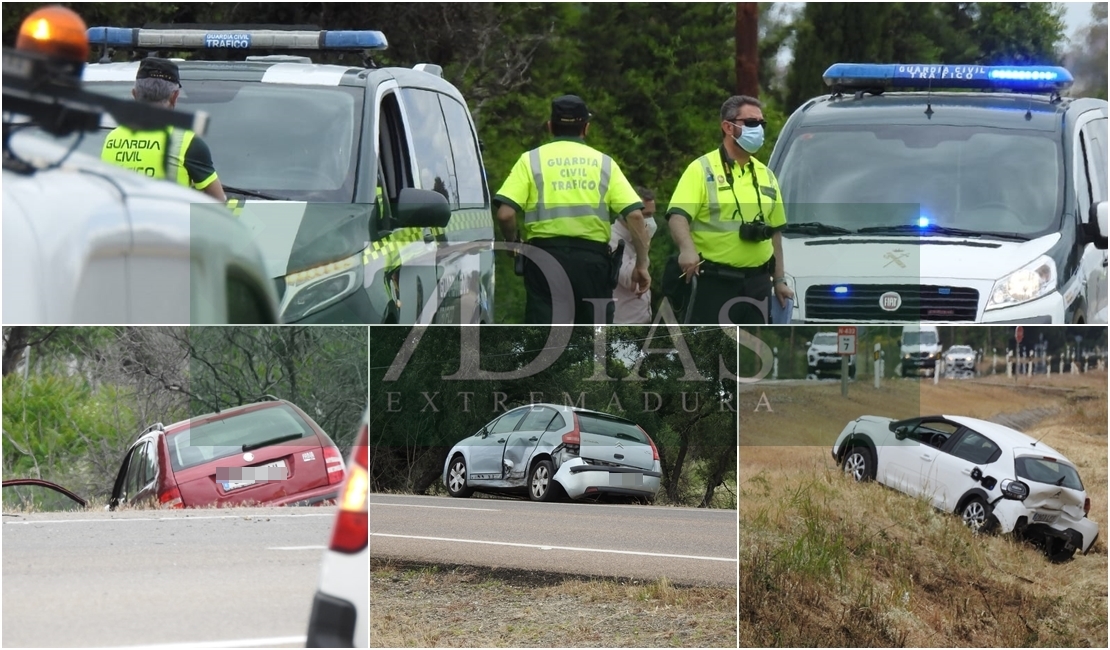 Colisión en cadena en la N-432 (Badajoz)