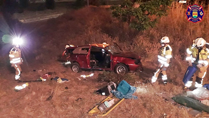 Varios heridos tras caer por un terraplén en el enlace de la M-40 y la A-5