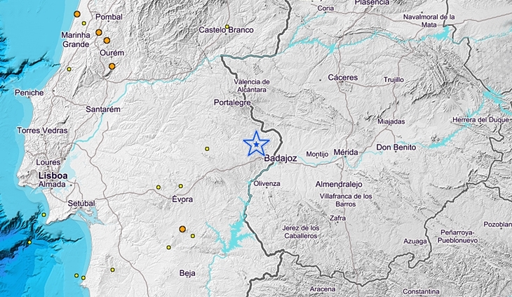 El IGN registra un mini-terremoto cerca de Badajoz y Elvas