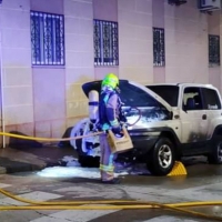 Incendio de vehículo en las calles de Coria (Cáceres)