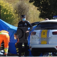 Colisión en una rotonda de Badajoz