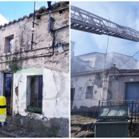 Los bomberos actúan en un incendio de vivienda en una localidad cacereña