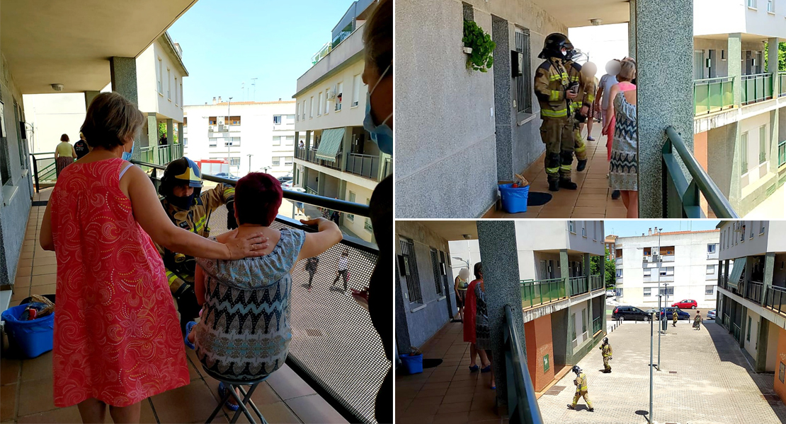 Susto en la calle Berna de Badajoz por un incendio en una vivienda