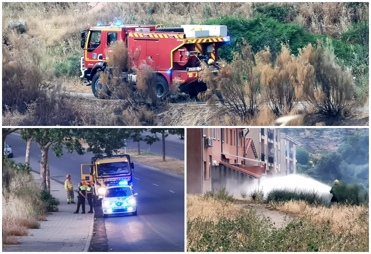 Incendio cercano a viviendas en Plasencia