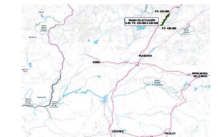 Obras de rehabilitación del firme de la Autovía Ruta de la Plata