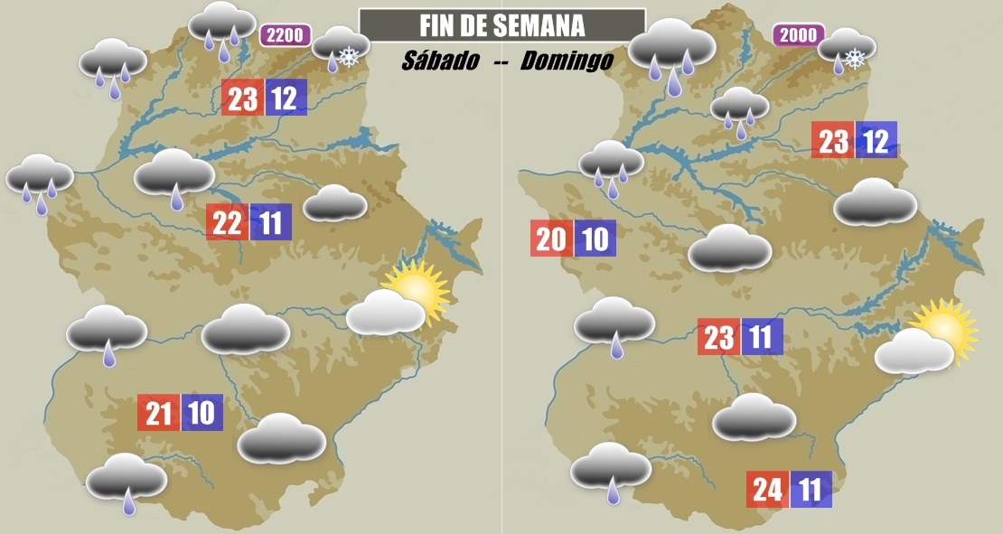 Fin de semana fresco y con chubascos intermitentes en Extremadura