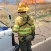 REPOR - Imágenes del incendio declarado nivel 1 de peligrosidad a la salida Badajoz