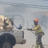 REPOR - Imágenes del incendio declarado nivel 1 de peligrosidad a la salida Badajoz