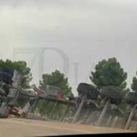La EX-300 queda cortada por un accidente de tráfico en Tierra de Barros