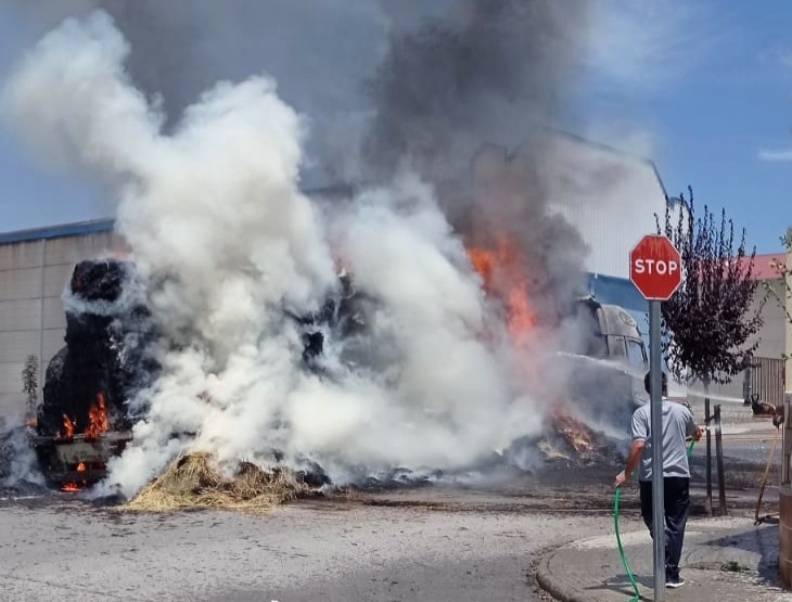 Arde un camión en la localidad pacense de Monesterio