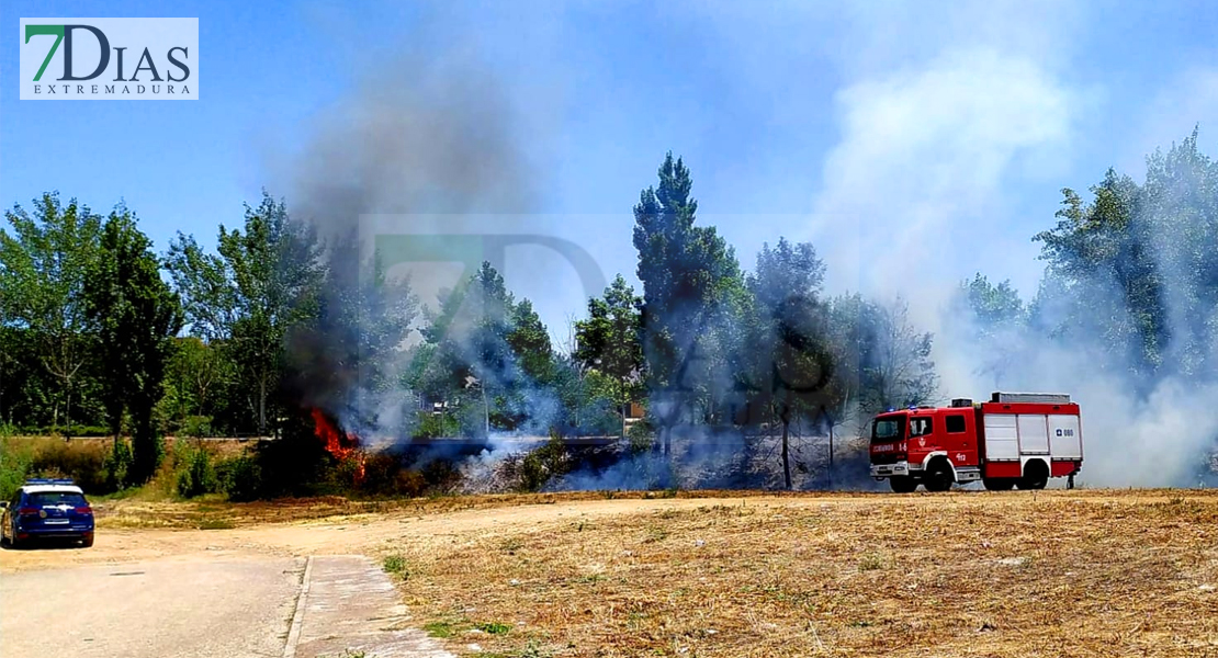 Incendio cerca del Colegio Pastor Sito en pleno casco urbano de Badajoz