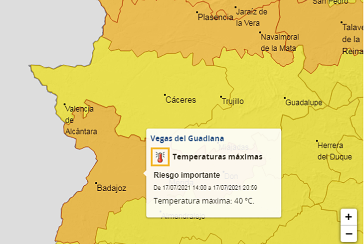 El 112 amplía la alerta naranja por calor en Extremadura