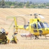 Amplio dispositivo para extinguir un incendio forestal cercano a Badajoz
