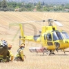 Amplio dispositivo para extinguir un incendio forestal cercano a Badajoz