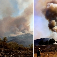 Dificultades para controlar el incendio forestal de la provincia de Cáceres