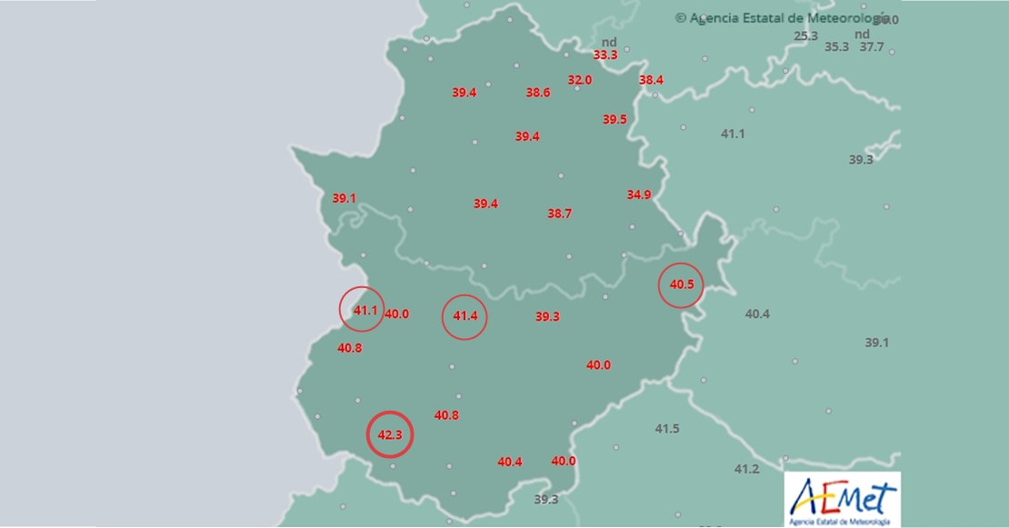 Una localidad pacense entre las más tórridas de este caluroso sábado