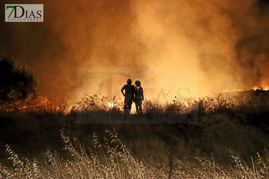 Imágenes del incendio en Las Vaguadas (Badajoz)