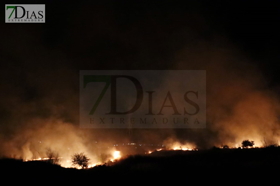 Imágenes del incendio en Las Vaguadas (Badajoz)