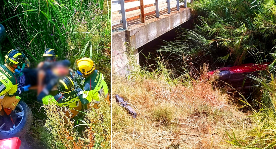 Rescatan a una mujer tras accidentarse y caer a un arroyo