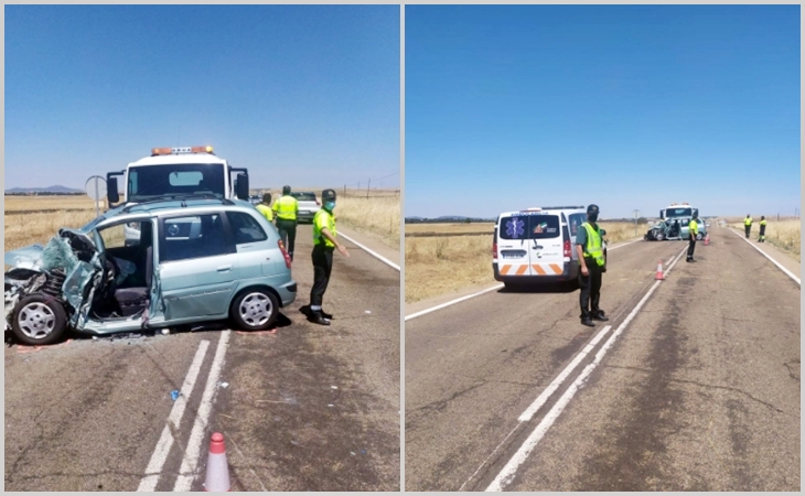 Varios heridos, entre ellos uno grave, tras soltarse un remolque en la carretera EX - 206
