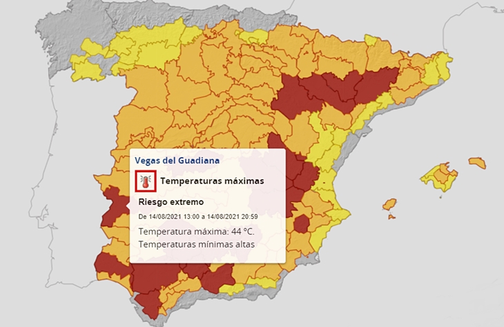 OLA DE CALOR: La AEMET activa la alerta roja en parte de Extremadura