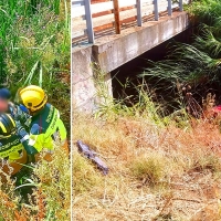 Rescatan a una mujer tras accidentarse y caer a un arroyo