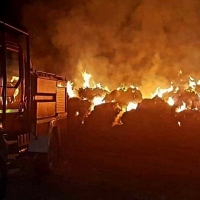 Incendio en una explotación ganadera de Higuera de Vargas (BA)