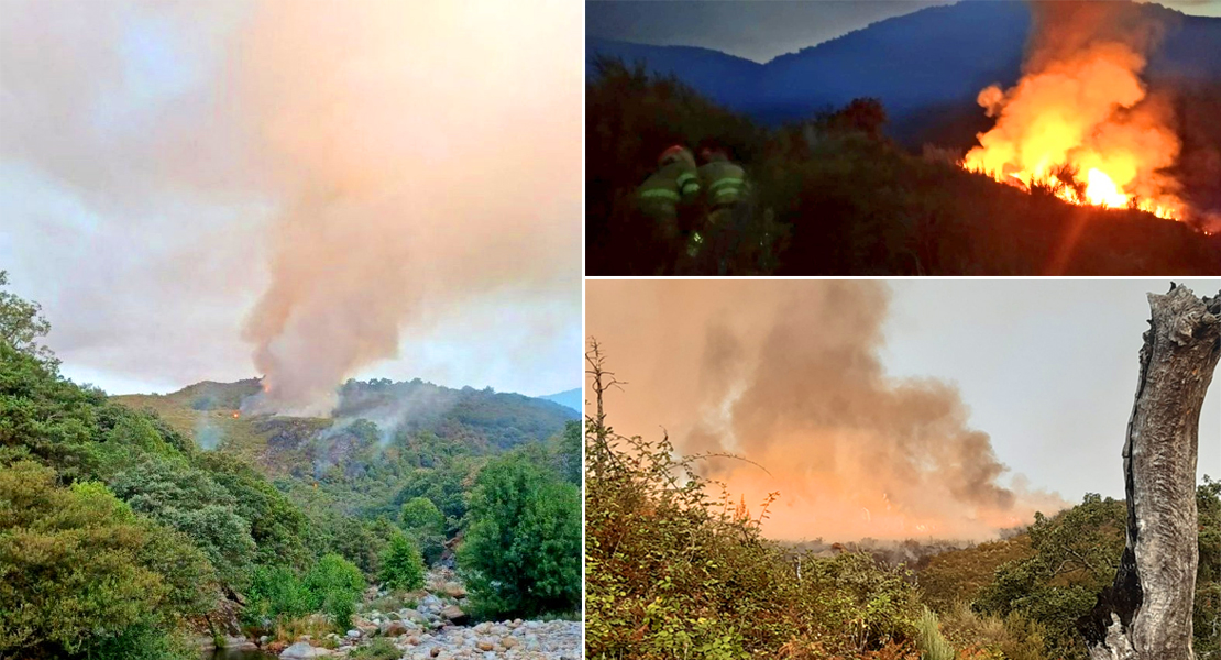 Gran despliegue de medios para frenar otro incendio forestal en Extremadura