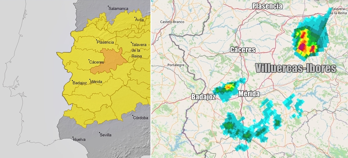 Las tormentas están siendo fuertes en Montánchez y Villuercas - Ibores