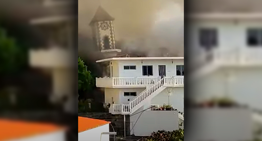 El vídeo de la lava engullendo la iglesia de Todoque en La Palma