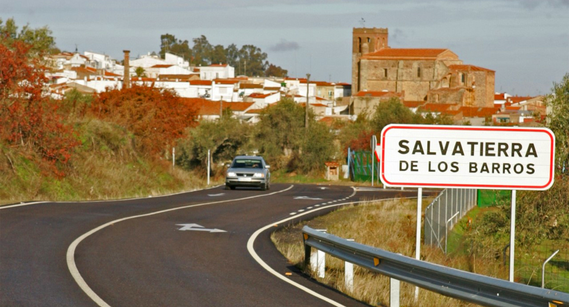 Corte en la carretera extremeña BA-031