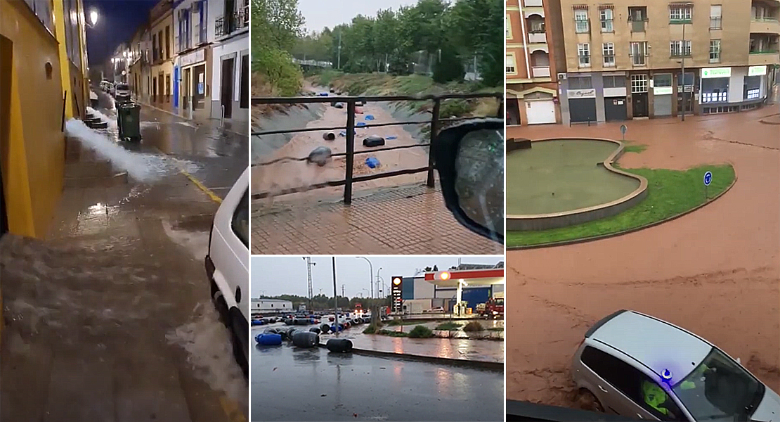 VÍDEO: La lluvia hace estragos en varios puntos de la provincia de Badajoz