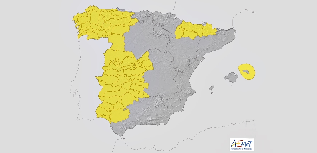 El 112 de Extremadura amplia alertas por lluvias y tormentas en la región