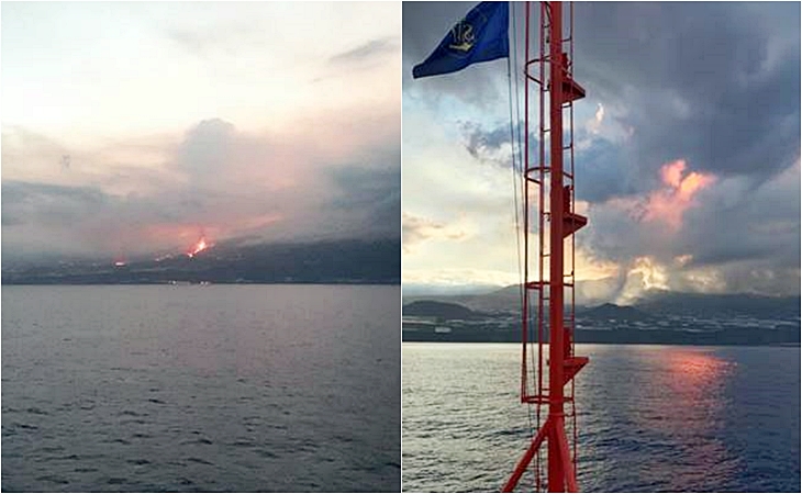 Prohíben la navegación en las zonas próximas a la erupción volcánica en La Palma