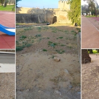 El abandono de la Alcazaba en imágenes: vallas, pintadas, socavones...