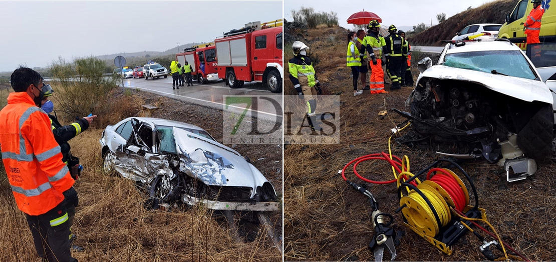 Cinco heridos en una colisión en Hornachos (Badajoz)