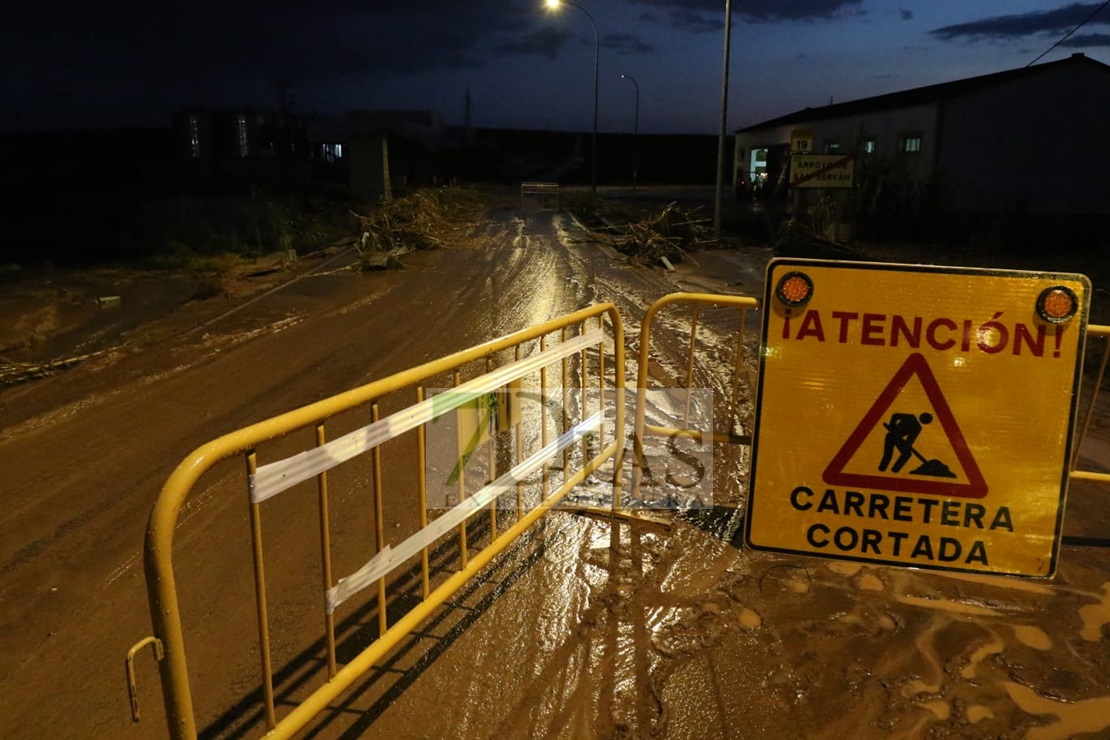 Estragos del temporal a su paso por Extremadura