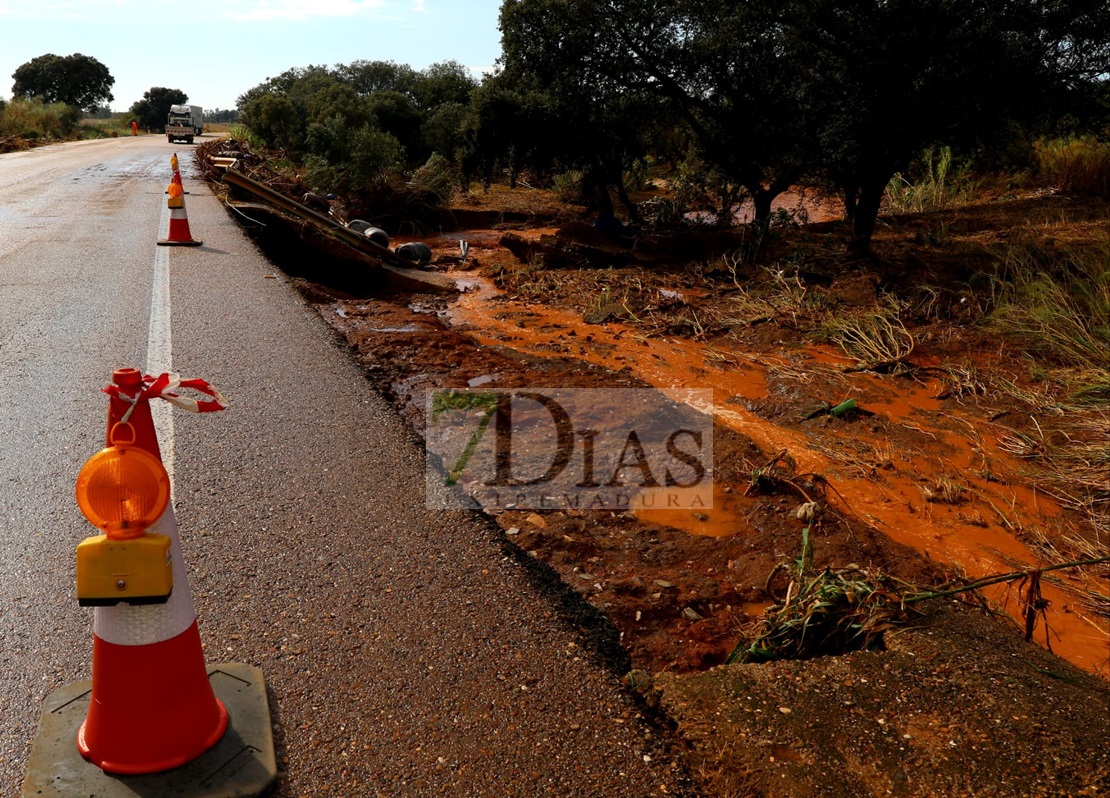 Estragos del temporal a su paso por Extremadura