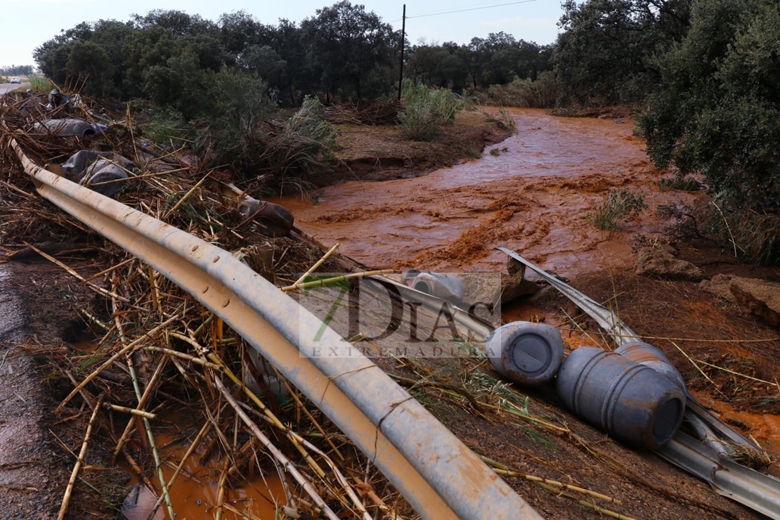 Estragos del temporal a su paso por Extremadura