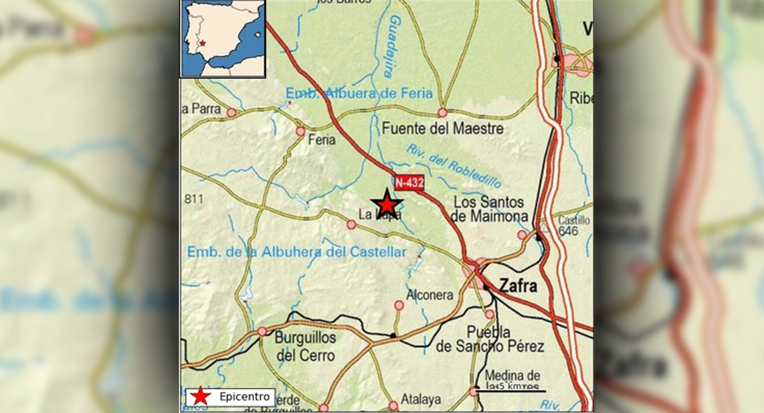 Terremoto detectado cerca de Zafra