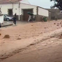 VÍDEO - La lluvia hace estragos en Almendral (Badajoz)