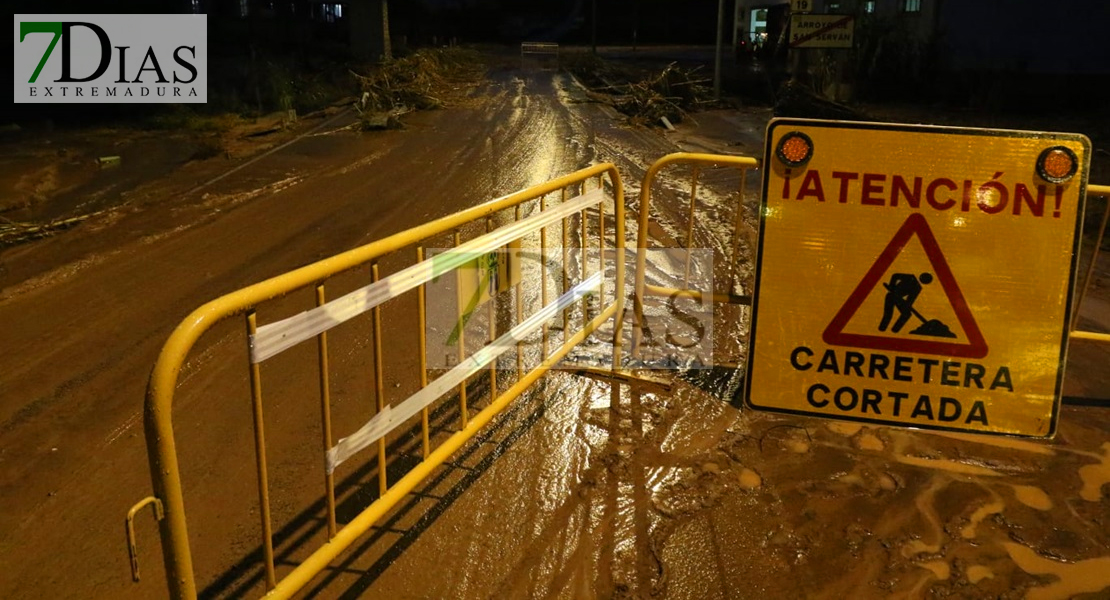 Estas son las carreteras de la provincia de Badajoz cortadas por la lluvia