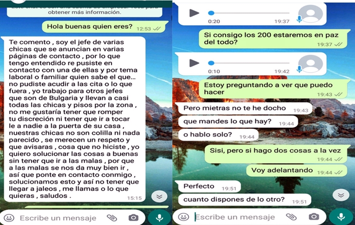 Detenidos por extorsionar a personas que contactaban con prostitutas