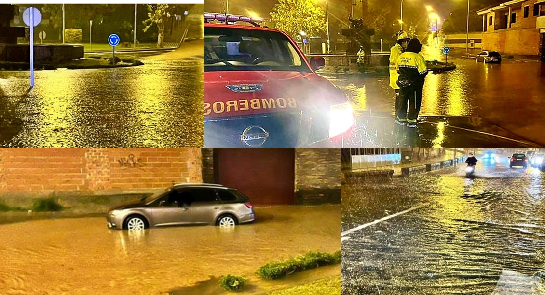 Bomberos y Policía realizan varias intervenciones tras las fuertes lluvias en Plasencia