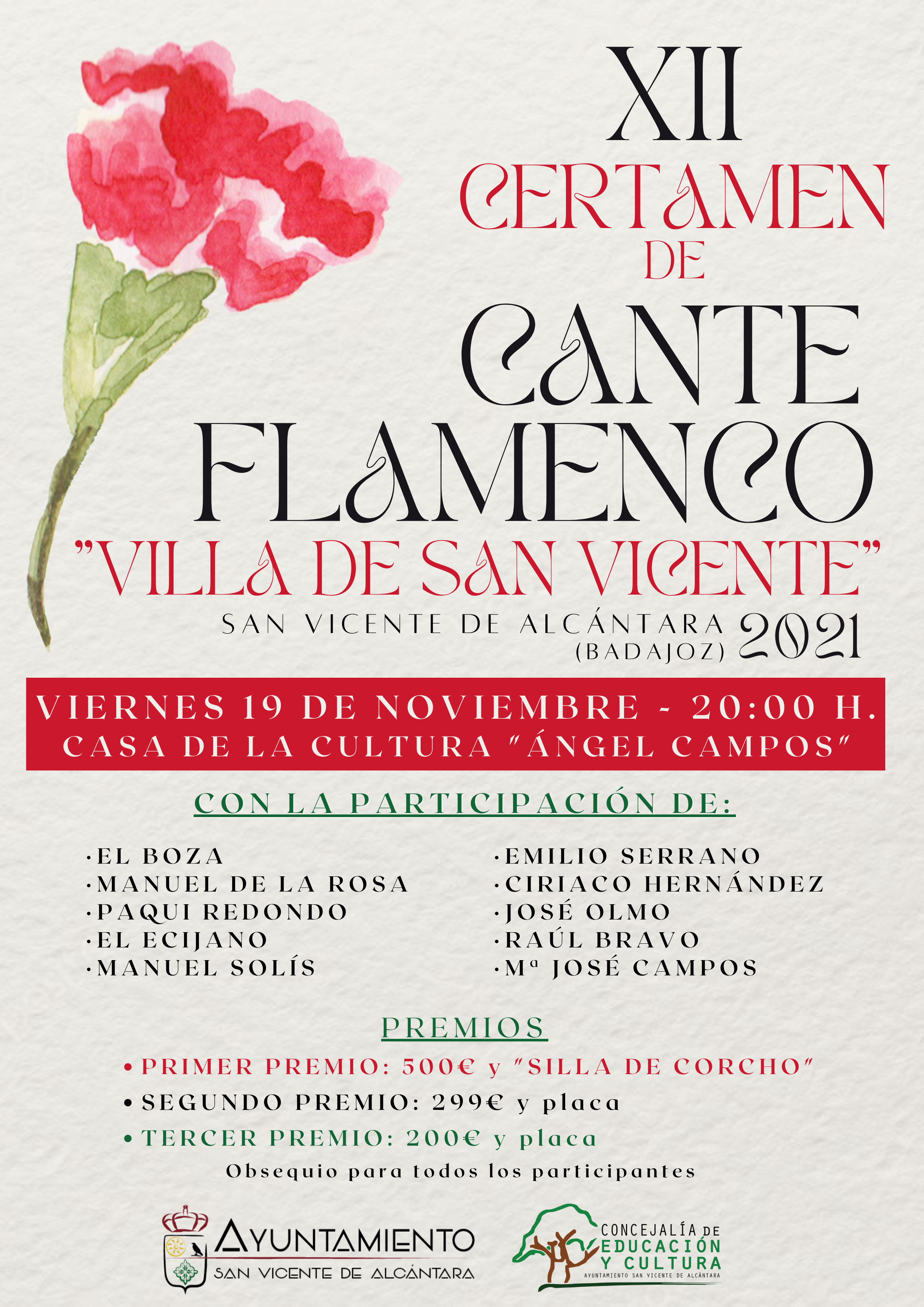 Flamenco extremeño y andaluz en el XII Certamen de Cante &#39;Villa de San Vicente&#39;